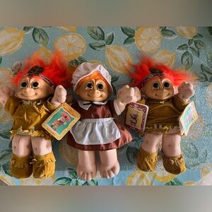 NWT, Three Collectable Thanksgiving Trolls by RUSS from 1990’s